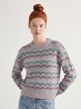 Vintage Eskimo Pure Wool Made in England Crewneck Sweater. Cabincore. Pastel. S